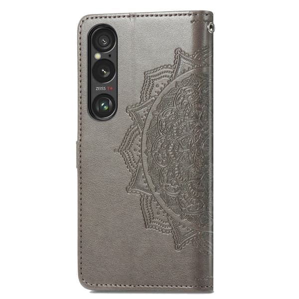 Mandala Sony Xperia 1 VI nahkakotelo - Harmaa Silver grey