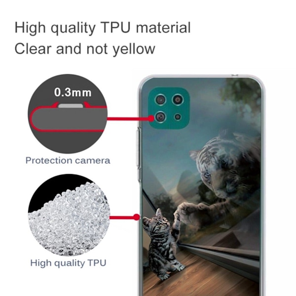 Deco Samsung Galaxy A22 5G Suojakotelo - Tiikeri Multicolor