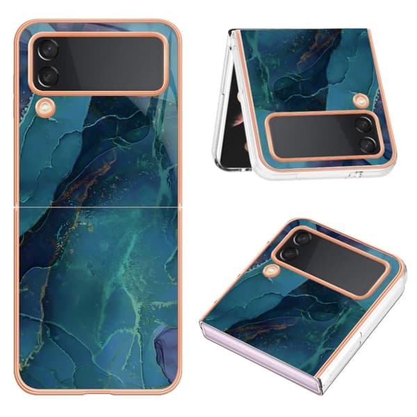 Marble Samsung Galaxy Z Flip3 5G Etui - Grøn Green