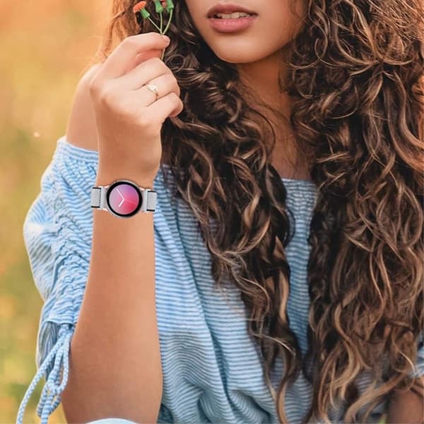 Elastiskt stickat klockarmband för Samsung Galaxy Watch - Svart / Vit Vit