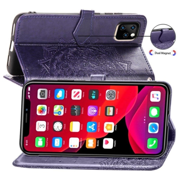 Mandala iPhone 11 Pro Max læderetui - Lilla Purple