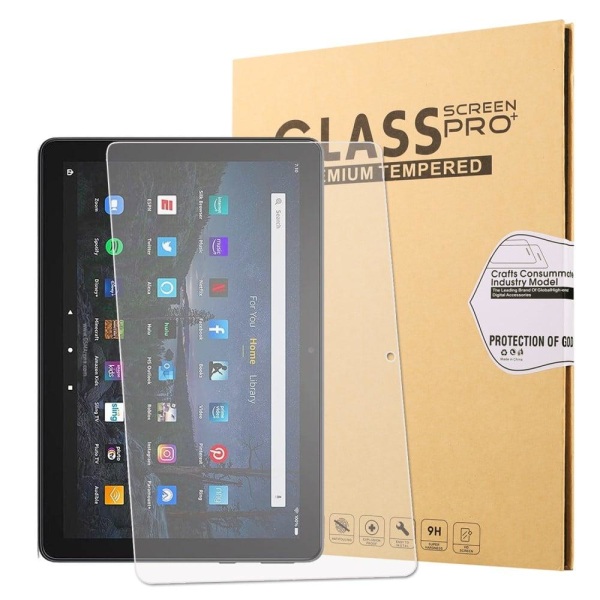 Amazon Fire HD (2021) arc edge tempered glass screen protector Transparent
