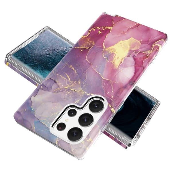 Marmormotiv Samsung Galaxy S23 Ultra skal - Ros Rosa