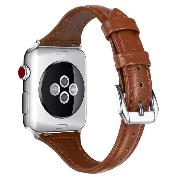 Apple Watch (41mm) B6 äkta Läder Klockarmband - Brun / Storlek: Brun