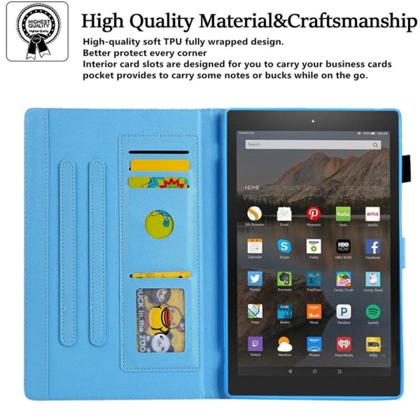 Amazon Fire HD 8 (2017) ainutlaatuinen kuvio nahkainen flip case - Erityinen Jyvä Blue