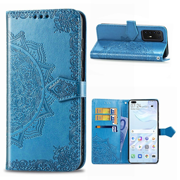 Mandala Huawei P40 Pro Flip kotelot - Sininen Blue