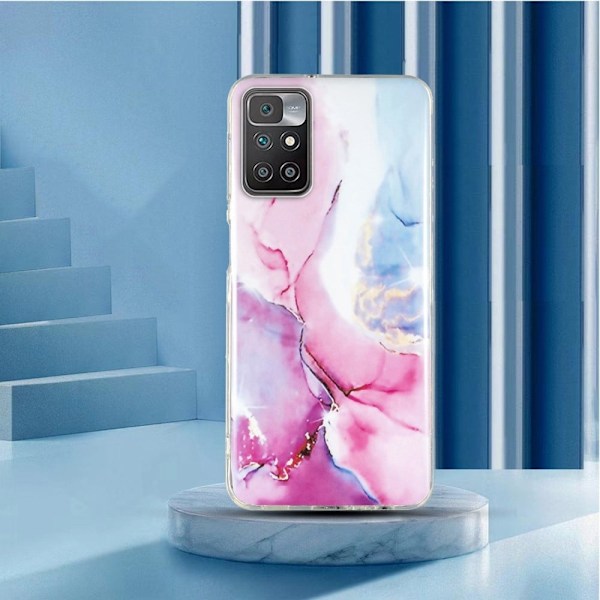 Marble Xiaomi Redmi Note 11 / 10 Prime / 10 Etui - Rosa / Blå Multicolor