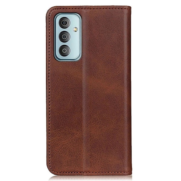 Samsung Galaxy M23 flip etui i ægte læder med pung – Brun Brown
