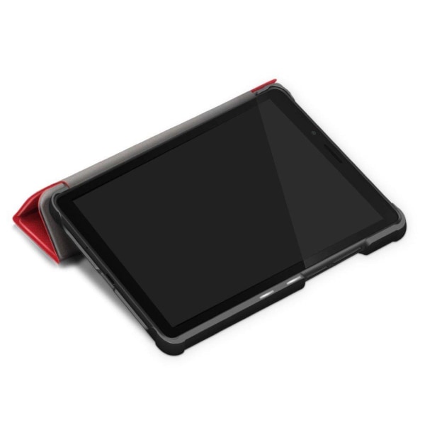 Lenovo Tab M7 tre-folds holdbar læder flip etui - Rød Red