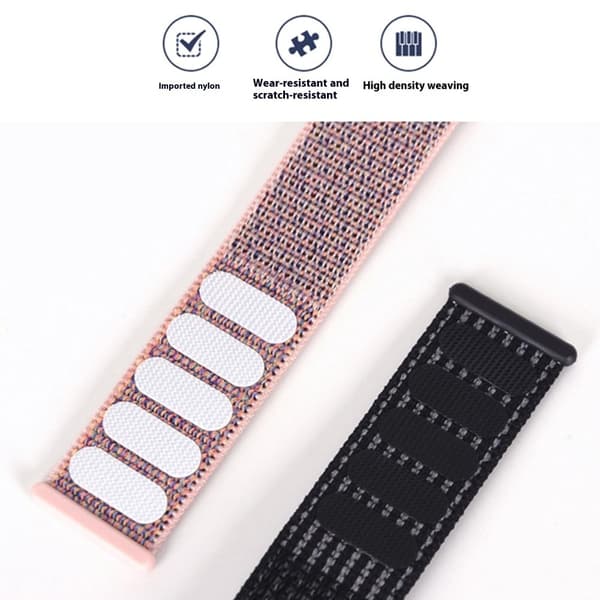 Galaxy Watch Ultra 47mm Nylon Replacement Watch Band Magic Tape Loop Strap - Style L Orange