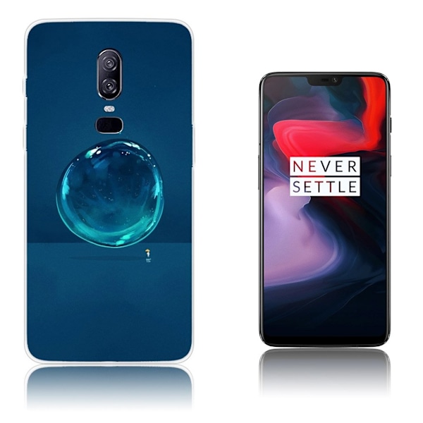 OnePlus 6 mobilskal silikon tryckmönster på sig - Vattendroppe Blå