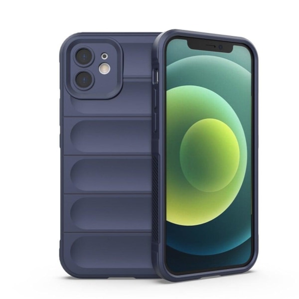 Pehmeä kahva muotoiltu kuori iPhone 12 - Tummansininen Blue