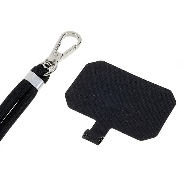 Universal nøglesnor med patch til smartphone - Sort Black