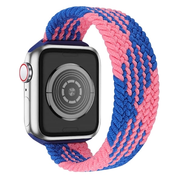Apple Watch Series 8 (41mm) elastiskt vävt klockarmband - Blå + Blå Rosa