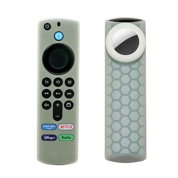 2-i-1 Amazon Fire TV Stick 4K (3:e) / AirTag silikonöverdrag - Noctilucence Grön Grön