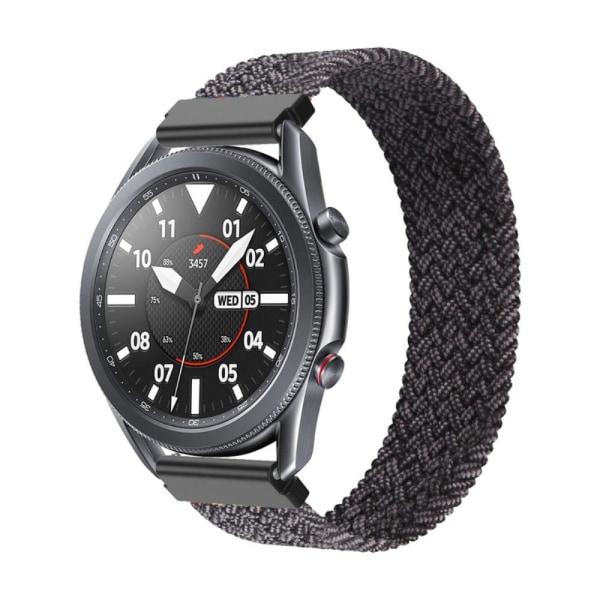 Samsung Galaxy Watch 3 (45mm) elastic nylon watch strap - Metall Svart