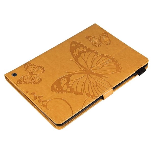 Amazon Fire HD (2021) butterfly pattern leather case - Brown Brown