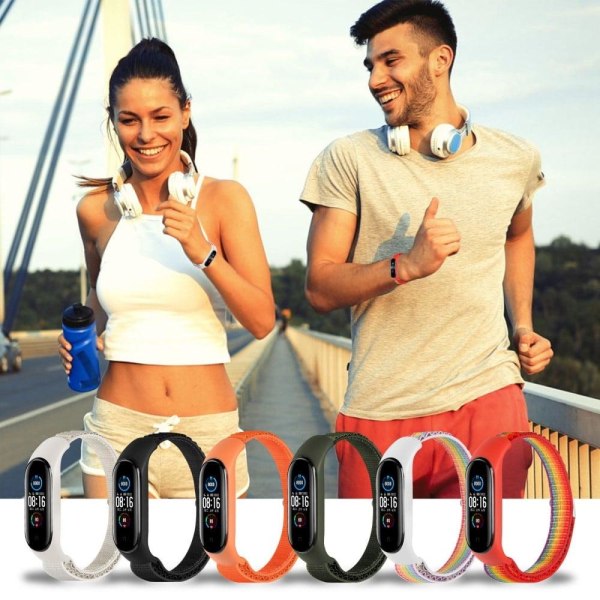Xiaomi Mi Band 7 / 6 / 5 alpine loop nylon urrem - Sort Black