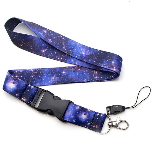 Universellt nyckelband i stjärnhimmelsstil - Blå Nebulosa Blå