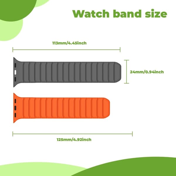 Urrem Apple Watch Series 41mm - 40mm - 38mmFluororubber håndledsrem - Stjernelys / Grå White