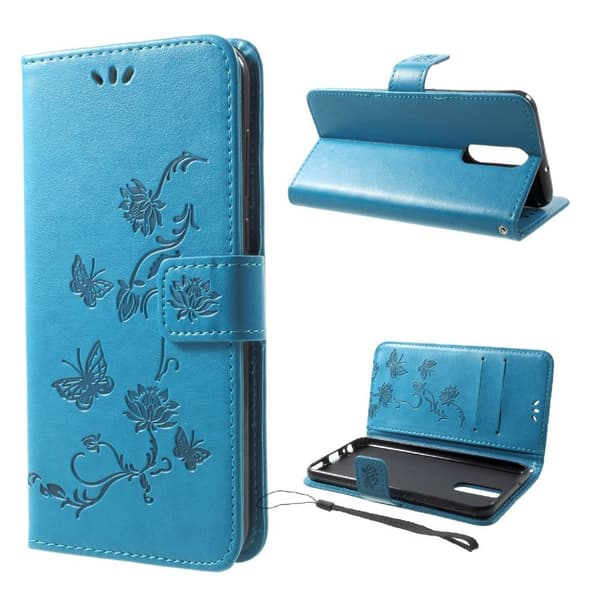 Huawei Mate 10 Lite Etui laget av kunstlær og silikon - Blått Blue
