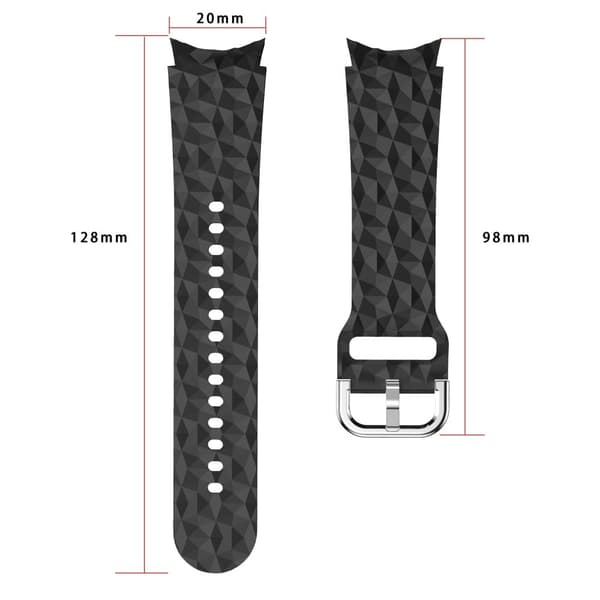 Samsung Galaxy Watch 5 / 5 Pro / 4 klockarmband i silikon i rombstil - Vit Vit