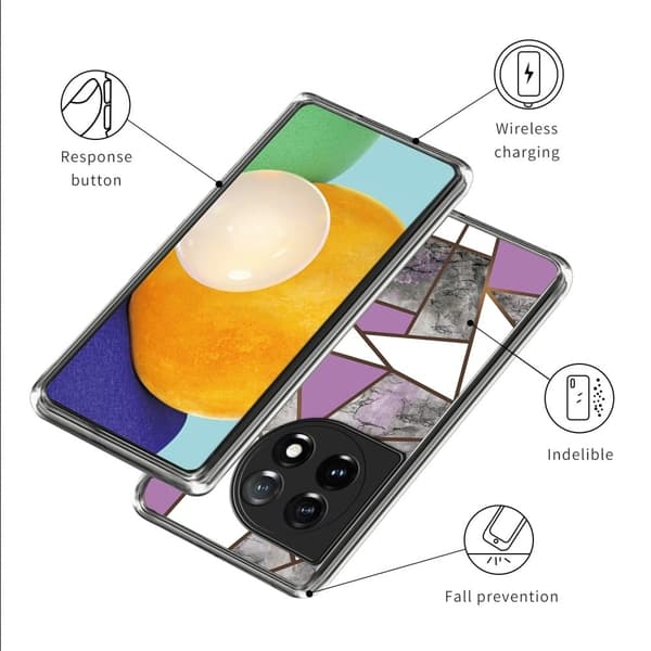 Marmordesign OnePlus Ace 3 / OnePlus 12R deksel - Style J Purple