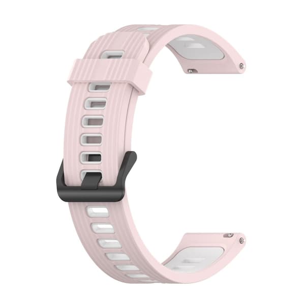 20 mm universal klokkerem med tofargede striper - Rosa / Hvit Pink