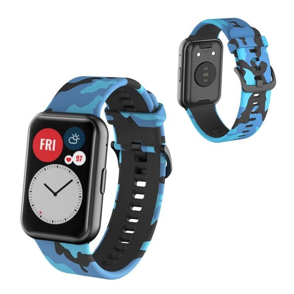 camouflagemønster silikone rem til Huawei Watch Fit - blå Blue