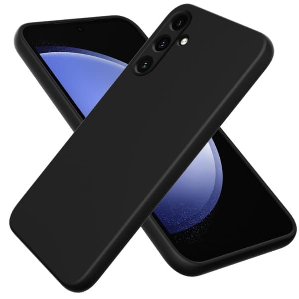 Mikrofiberforet blødt gummi Samsung Galaxy A15 cover - Sort Black