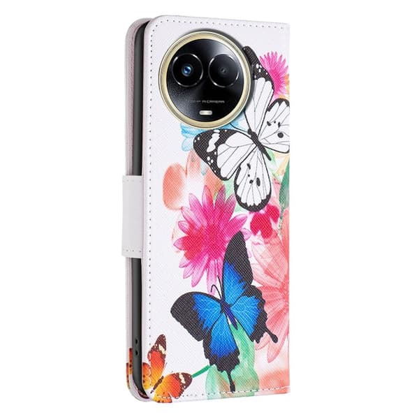 Wonderland Realme 11 / Realme 11x flip kuoret - Kaksi Perhosta Pink