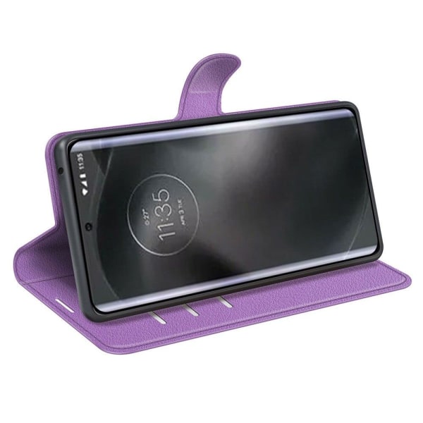 Klassisk Motorola Edge 30 Neo Flip Etui - Lilla Purple