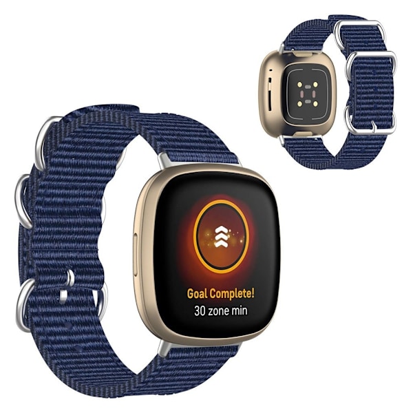 Fitbit Sense / Versa 3 nylon rem - mørkeblå Blue