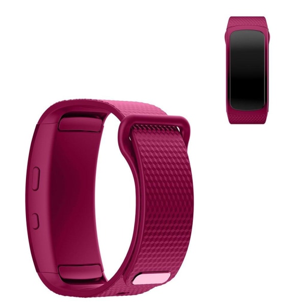 Samsung Gear Fit2 yksinkertainen silikoninen kellonauha - Violetti Koko: S Purple