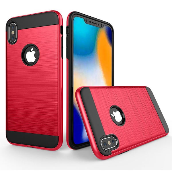 iPhone 9 Plus mobilskal silikon plast borstad yta - Röd Röd