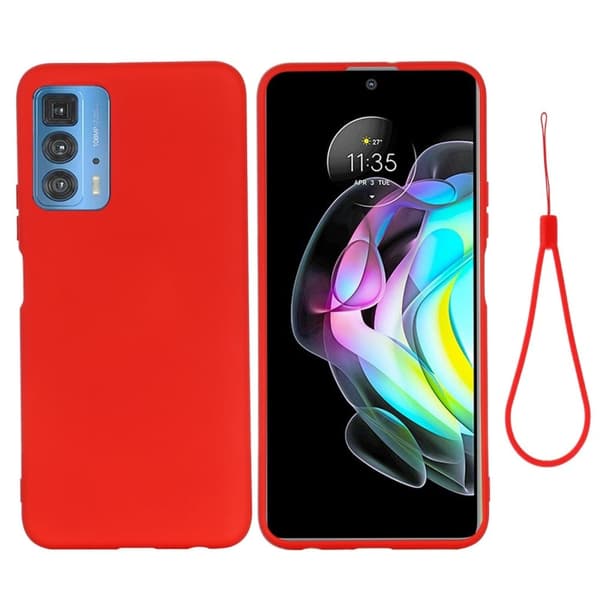 Matte Liquid Silikone Cover til Motorola Edge 20 Pro - Rød Red