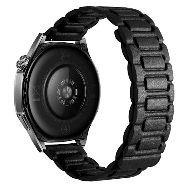 Udskiftning af urrem 20mm Universal 3-Bead Magnetisk læderrem - Sort Black