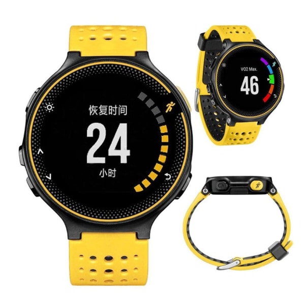 Garmin Forerunner 220 / 230 / 235 / 620 / 630 kaksivärinen silikoninen kellonauha - Keltainen / Musta Yellow