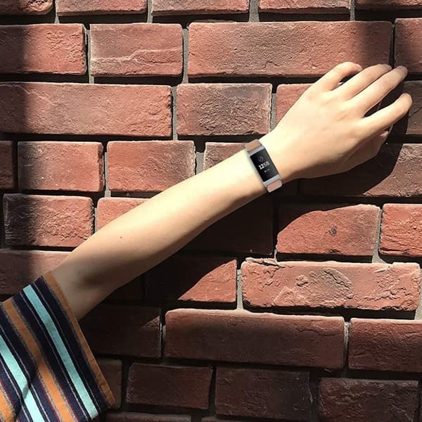 Fitbit Charge 4 / 3 urrem i ekte skinn - Rose Gull Pink