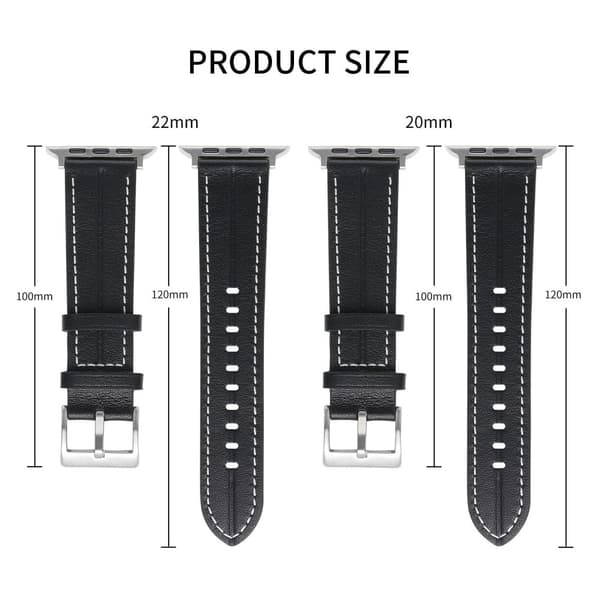 Apple Watch Series 8 (41mm) klockarmband i äkta läder - Kaffe Brun
