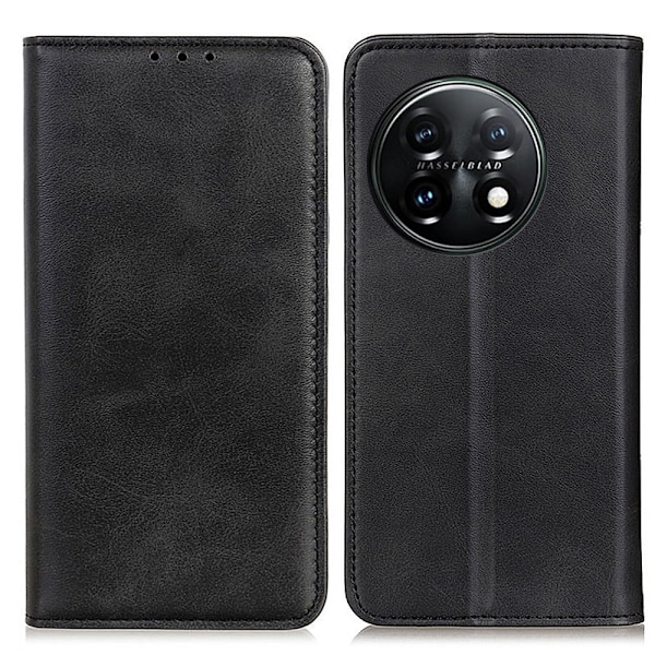 Plånboksfodral i Äkta Läder till OnePlus 11 - Svart Svart