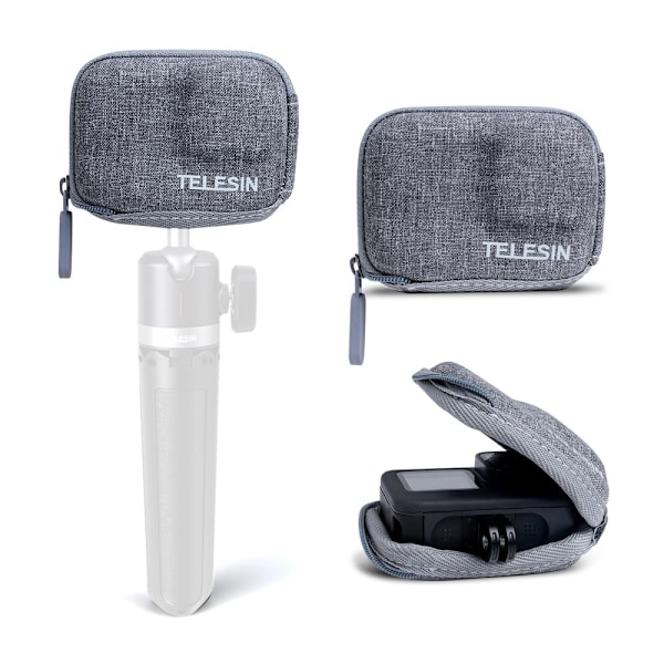 TELESIN GoPro 9 bärbar kameraväska Silvergrå