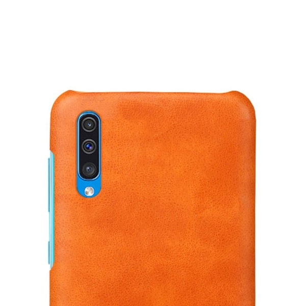 Crazy Horse Samsung Galaxy A50 læder etui - Orange Orange