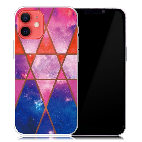 Marble iPhone 13 Mini Suojakotelo - Rose / Oranssi / Sininen Multicolor