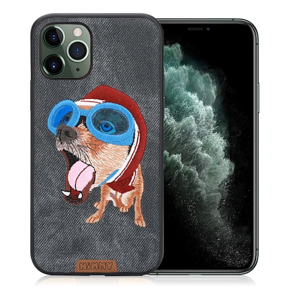 Nimmy Sött husdjur iPhone 11 Pro Max Broderat fodral - Grön Grön