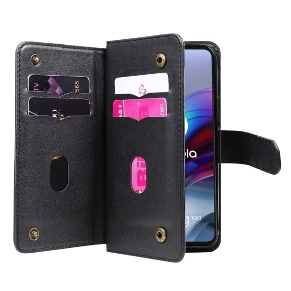 10-slot Pung Etui til Motorola Moto G100 / Edge S - Sort Black