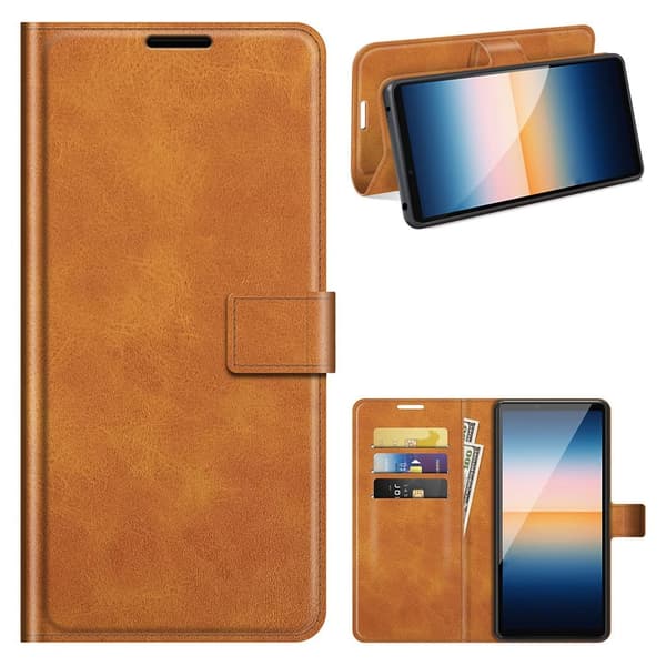 Wallet-style Lær Etui til Sony Xperia 10 III - Oransje Orange