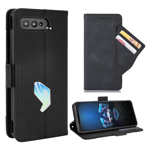 Modern-styled Læder Pung Etui til Asus Rog Phone 5 - Sort Black