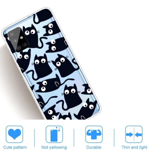 Deco Samsung Galaxy A31 kuoret - Musta Kissat Multicolor