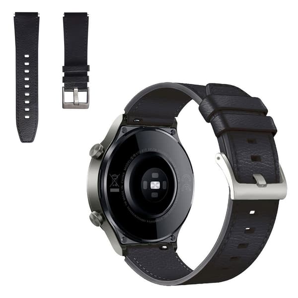 Huawei Watch GT 2 Pro / GT 2 46mm læderarmbånd - Sort Black